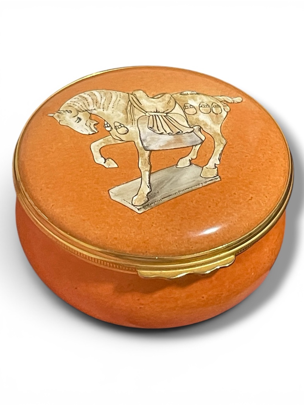 Halcyon Days Enamels Trinket Box Ashmolean Museum Oxford-Chinese Horse Vintage
